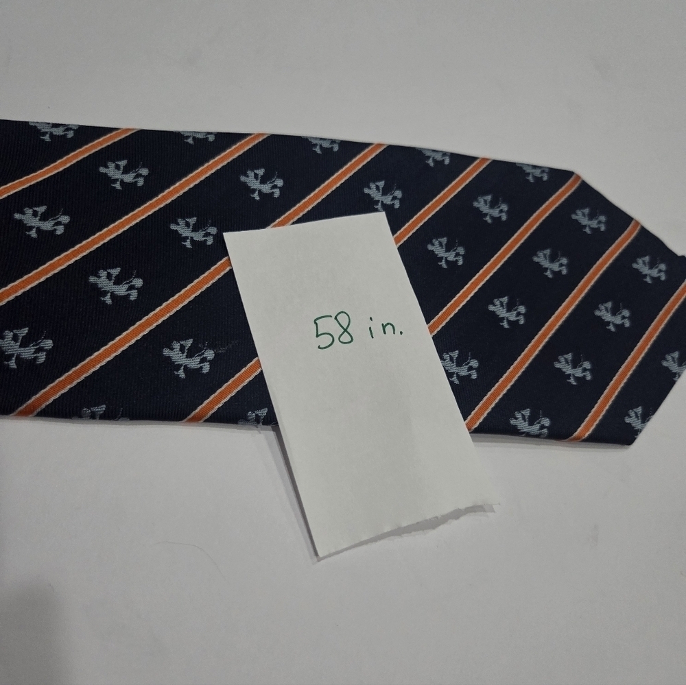 Walt Disney World Elegant Navy Blue and Orange Men's Tie - Picture 5 of 5